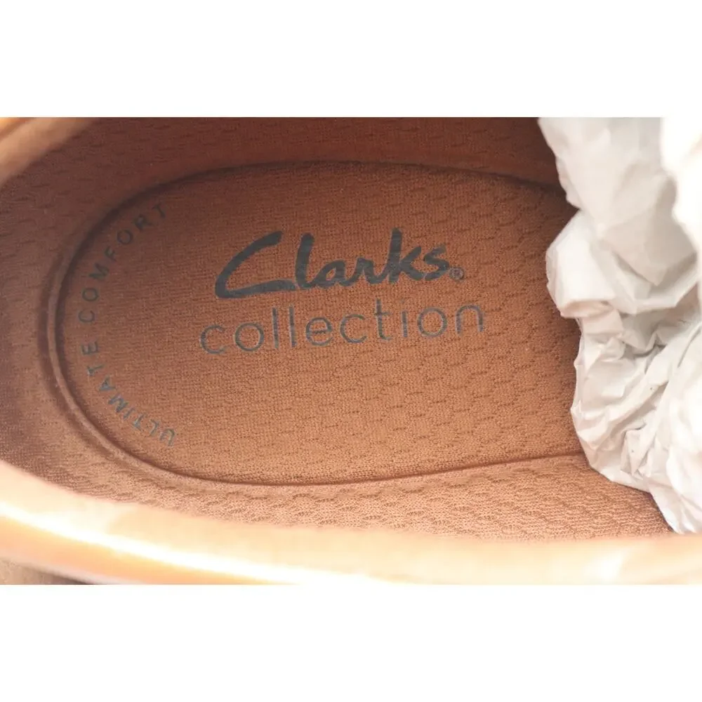Clark's Dresslite Cap Oxford Dress Shoes Lightweight Tan Leather Men's Size 8.5W